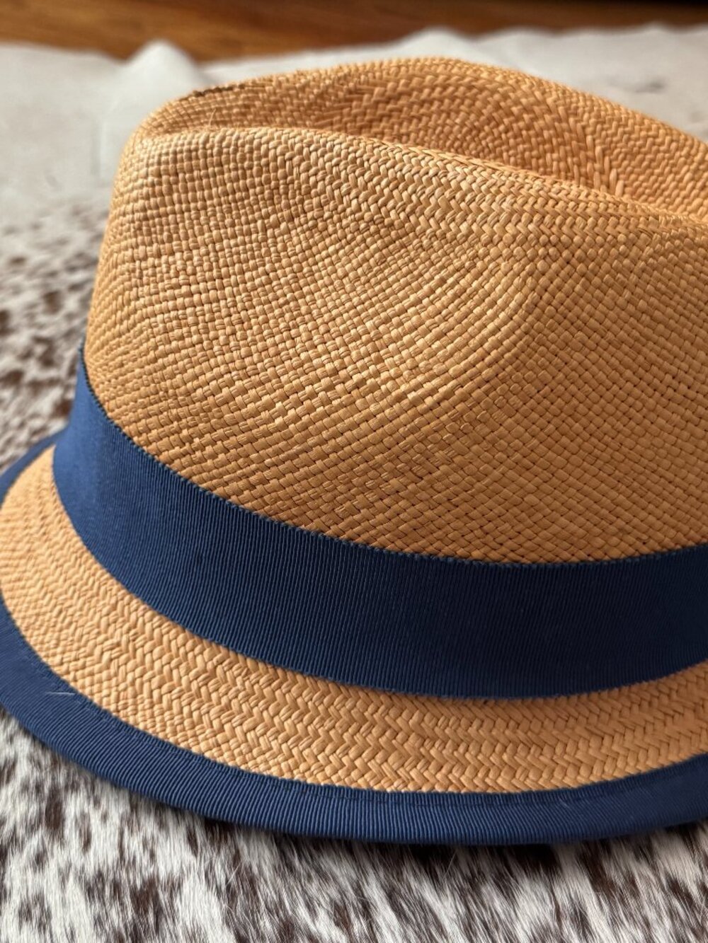Inverni Firenze 1892 Straw Fedora with Navy Band, Sz U